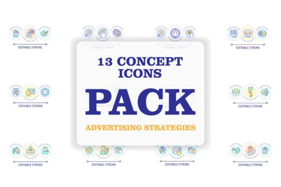 Advertising Strategies Loop Concept Icon Graphics and Icons