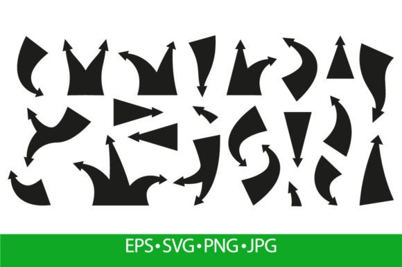 Black Attack Arrows: Pointer Silhouettes