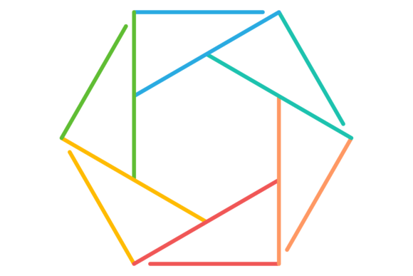 Color Line Frame Template: Graphics for Local Business Branding
