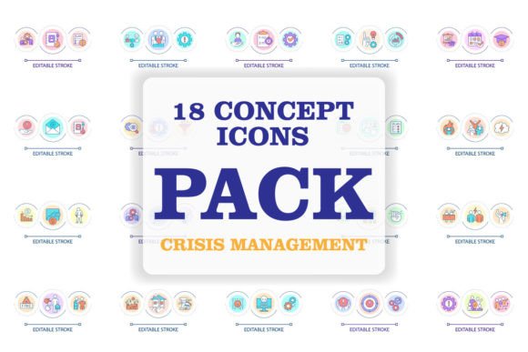 Crisis Management Loop Concept Icons Set