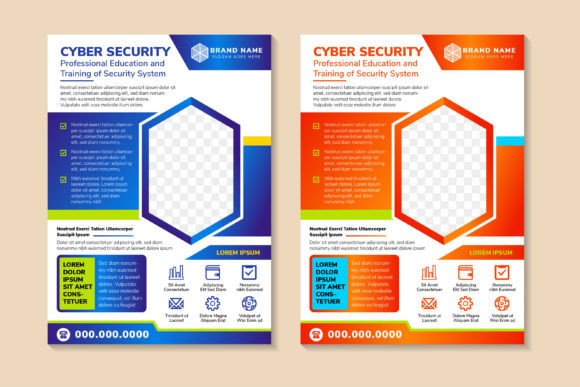 Cyber Security Vertical Flyer: Graphics and Print Templates