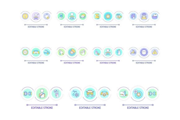 Driving Safety Svg Loop Concept Icon Set