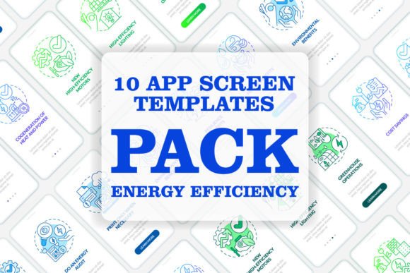Energy Efficiency Mobile App Screen Set: Graphics for Real Publishing