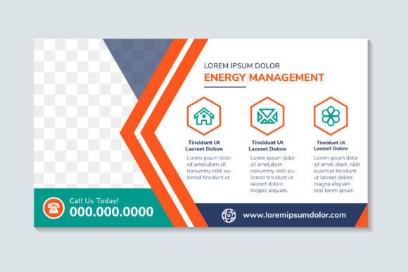 Energy Management Horizontal Banner: Graphics for Print Templates
