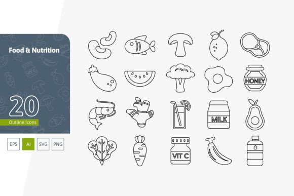 Food Nutrition - Outline Icons