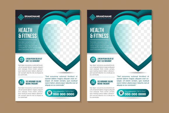 Health and Fitness Vertical Banner: Graphics for Print Templates