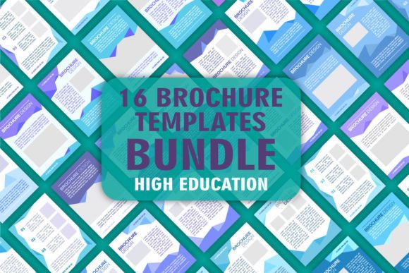 High Education Blank Brochure Design Set: Graphics for Branding