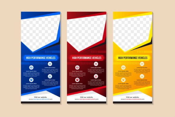 High Performance Vertical Banner: Graphics for Print Templates