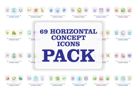 Horizontal Svg Loop Concept Icon Set