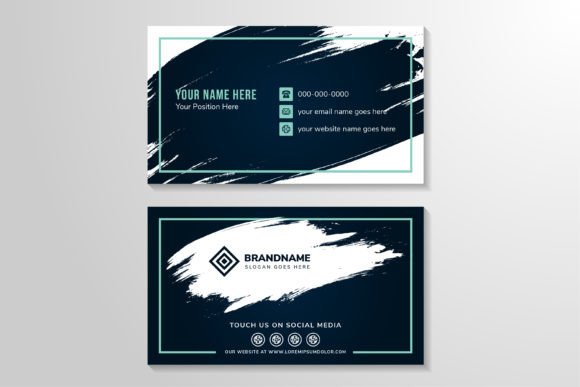 Identity Card Brush Blue: Graphics and Print Templates