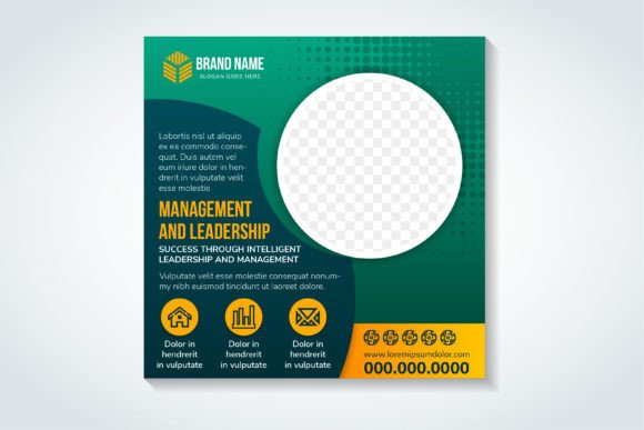Management and Leadership Square Banner Graphics
