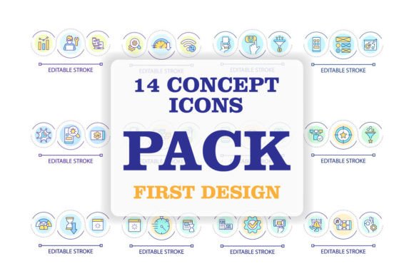 Mobile First Design Loop Concept Icons