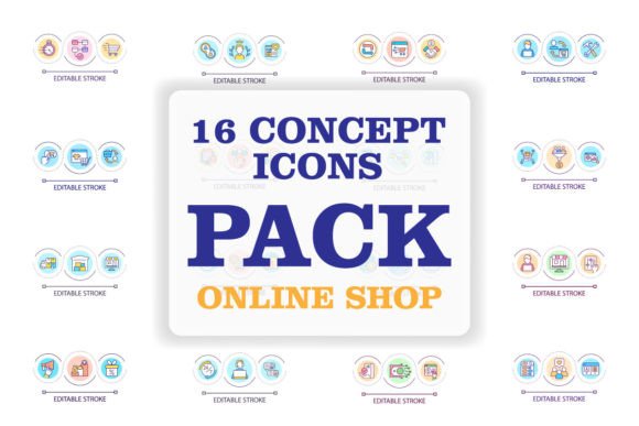 Online Shop Svg Loop Concept Icons Set