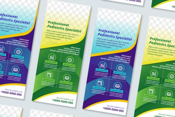 Pediatric Specialist Vertical Banner Graphics and Print Templates