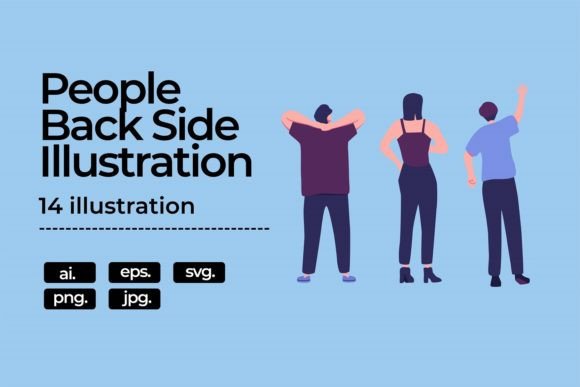 People from Back Side Illustration: Graphics for Creative Design