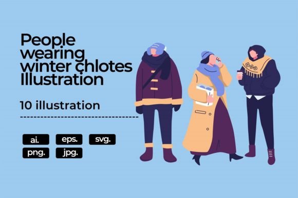 People Wearing Winter Clothes Graphics