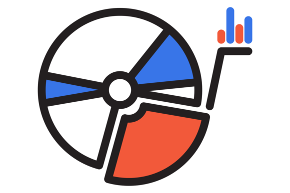 Pie Chart Icon. Data Statistics. Color I
