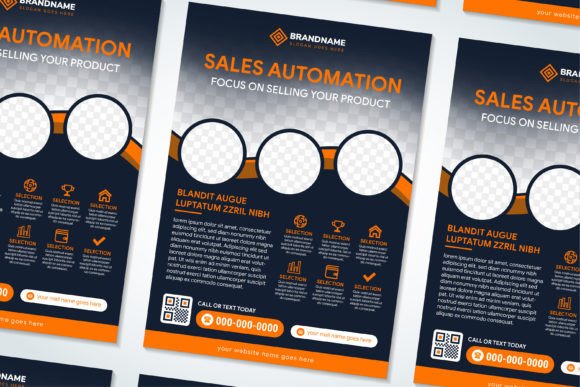Sales Automation Vertical Flyer: Graphics for Print Templates