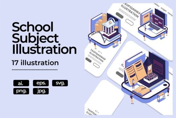 School Subject Illustration Graphics