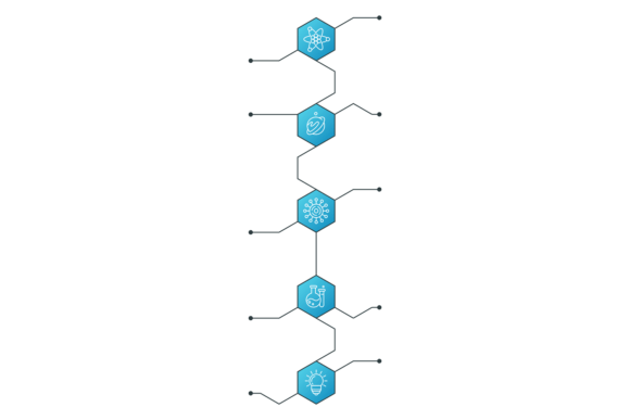 Science Branches Blue Pictogram: Graphics for Local Business