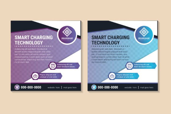 Smart Technology Square Banner Graphics