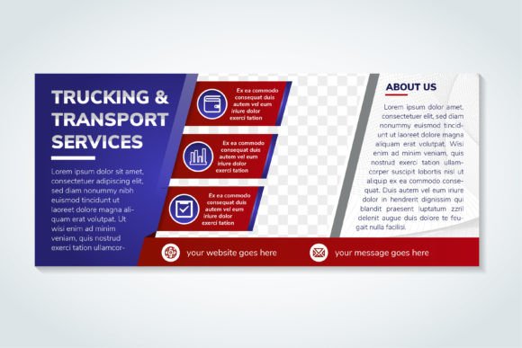 Transport Services Horizontal Banner Graphics