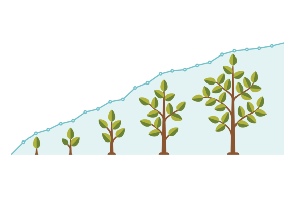 Tree Growth Speed Line Graph: Graphics for Creative Design