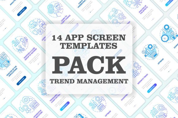 Types of Trends Mobile App Screen Set: Graphics & Graphic Templates