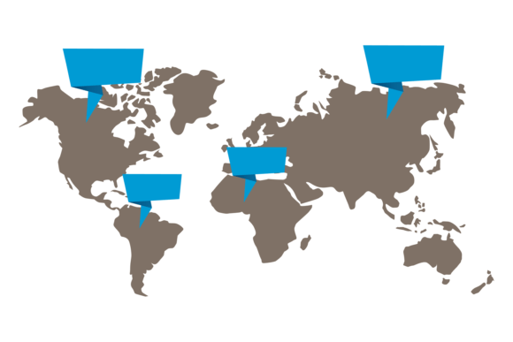 World Map with Callout: Graphics for Local Business